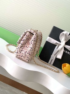 Chanel AS4298 24K Mini Flap Sequin Series CF Apricot Pink - Default Title - View 2