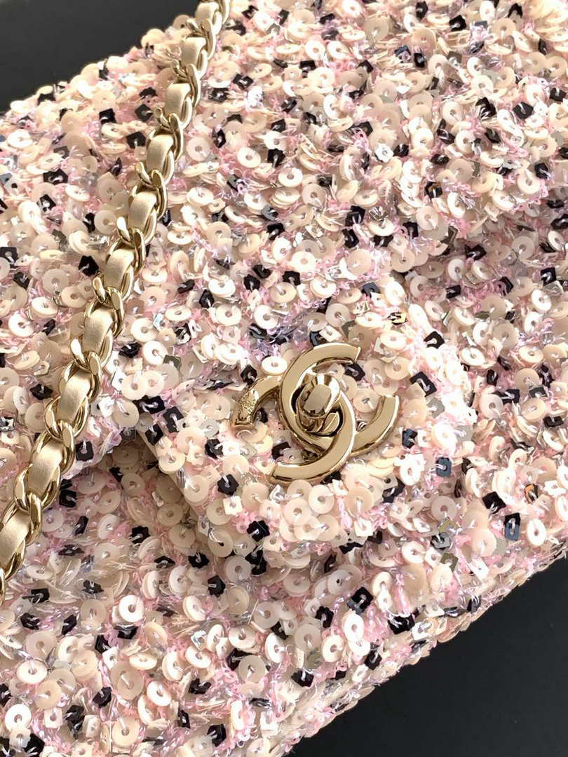 Chanel AS4298 24K Mini Flap Sequin Series CF Apricot Pink - Default Title - View 5