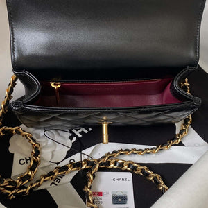 Chanel AS4306 Small Flap bag with Handle Lambskin Black - Default Title - View 7