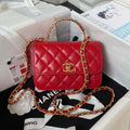 Chanel AS4306 Small Flap bag with Handle Lambskin Red - Default Title - View 1