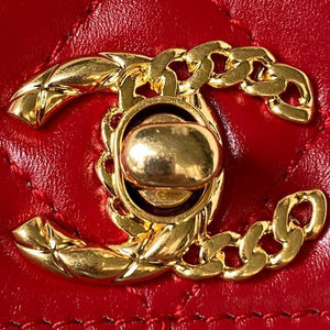 Chanel AS4306 Small Flap bag with Handle Lambskin Red - Default Title - View 3
