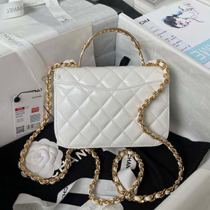 Chanel AS4306 Small Flap bag with Handle Lambskin white - Default Title - View 2