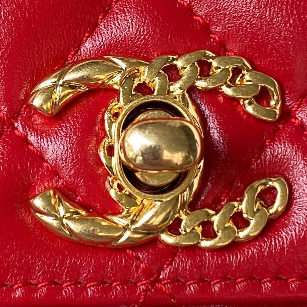 Chanel AS4307 Flap bag with Handle Lambskin Red - Default Title - View 3
