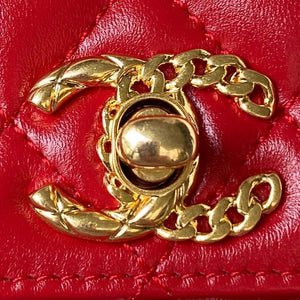 Chanel AS4307 Flap bag with Handle Lambskin Red - Default Title - View 3