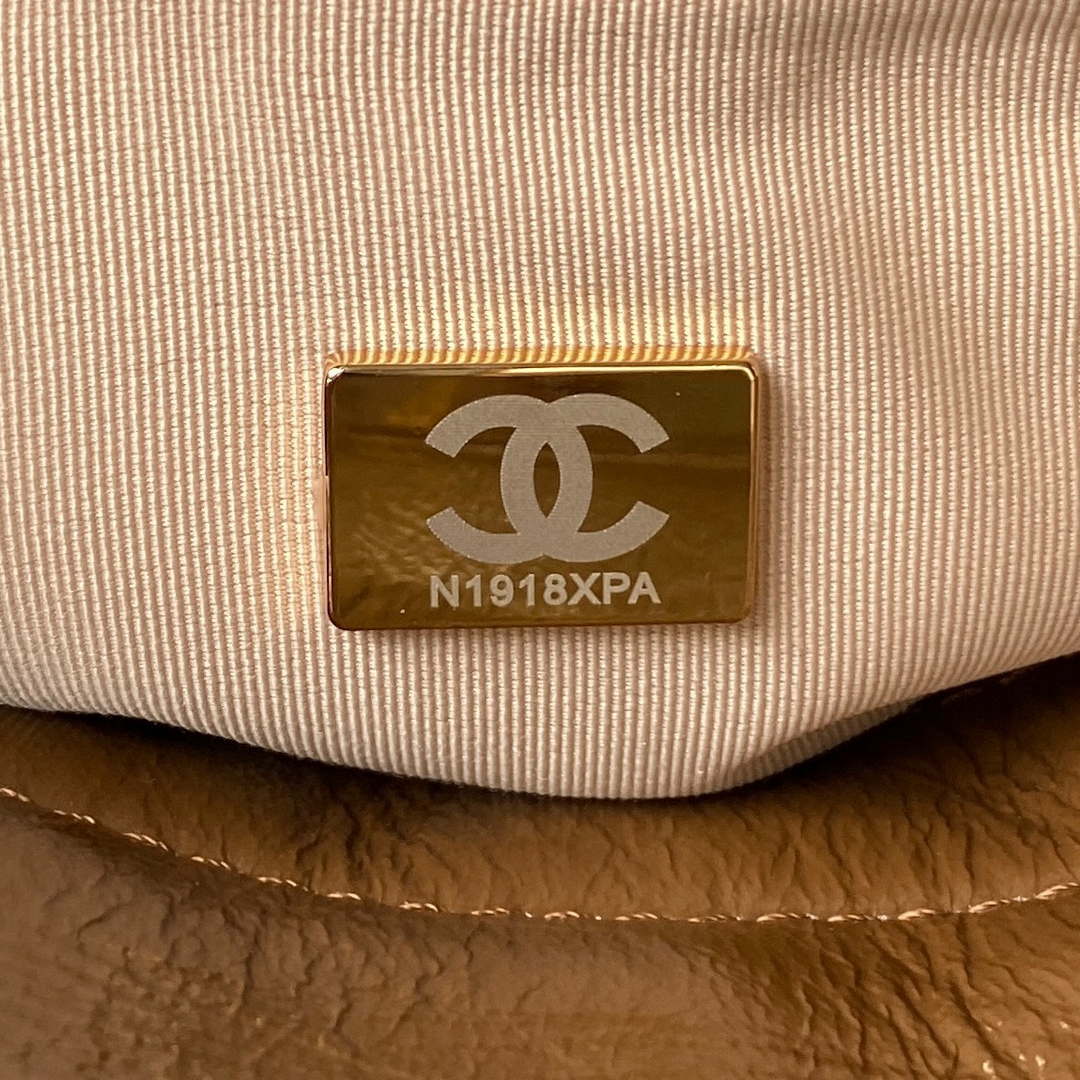 Chanel AS4323 Small Hobo Bag Shiny Crumpled Calfskin Gold Metal Caramel - Default Title - View 9