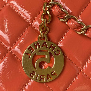 Chanel AS4323 Small Hobo Bag Shiny Crumpled Calfskin Gold Metal Orange - Default Title - View 5