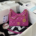 Chanel AS4323 Small Hobo Bag Shiny Crumpled Calfskin Gold Metal Purple - Default Title - View 1