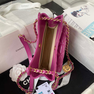 Chanel AS4323 Small Hobo Bag Shiny Crumpled Calfskin Gold Metal Purple - Default Title - View 7