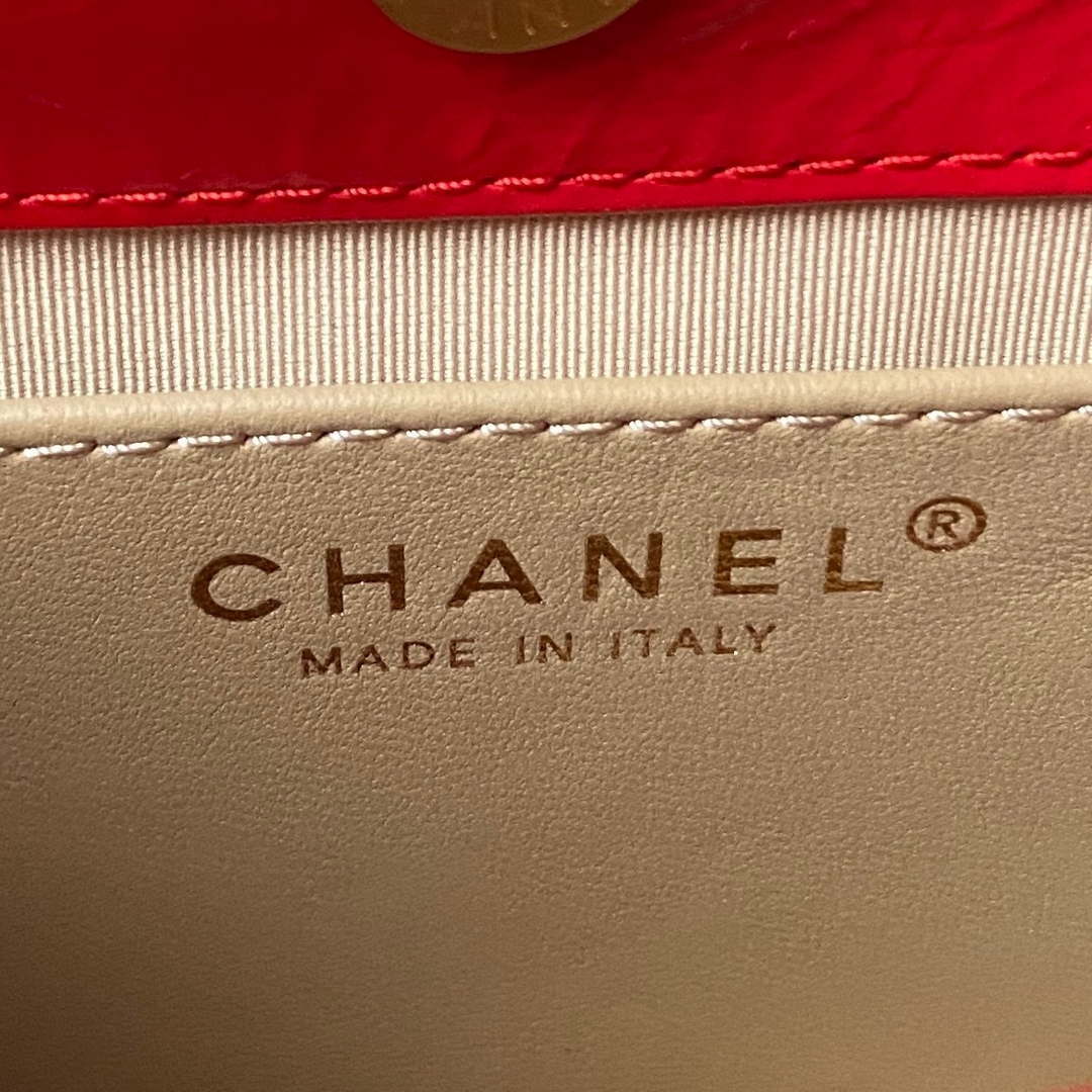 Chanel AS4323 Small Hobo Bag Shiny Crumpled Calfskin Gold Metal Red - Default Title - View 8