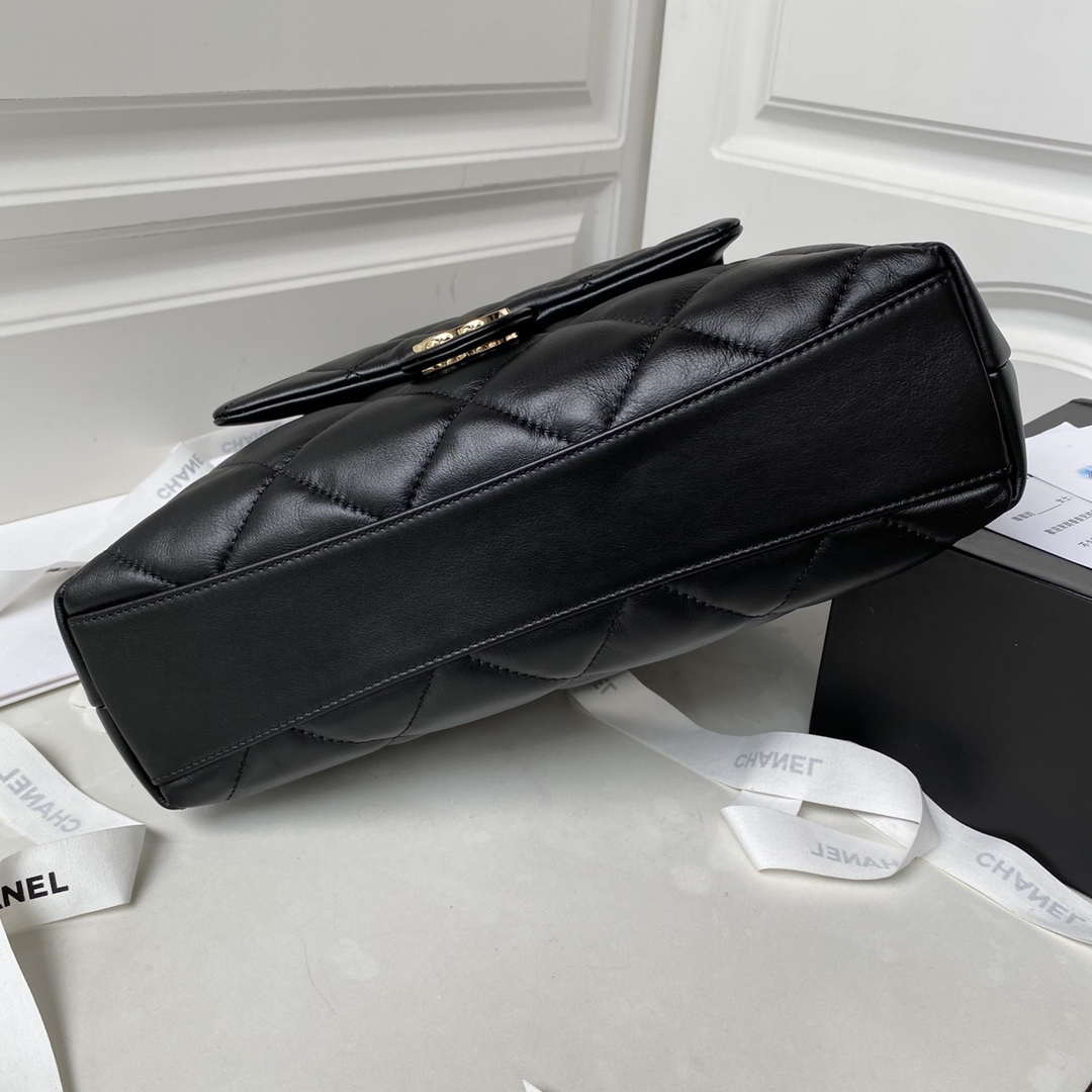 Chanel AS4359 Shopping Bag Shiny Lambskin Gold Metal Black - Default Title - View 5