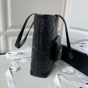 Chanel AS4359 Shopping Bag Shiny Lambskin Gold Metal Black - Default Title - View 6
