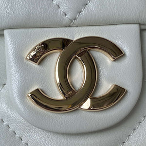 Chanel AS4359 Shopping Bag Shiny Lambskin Gold Metal White - Default Title - View 3
