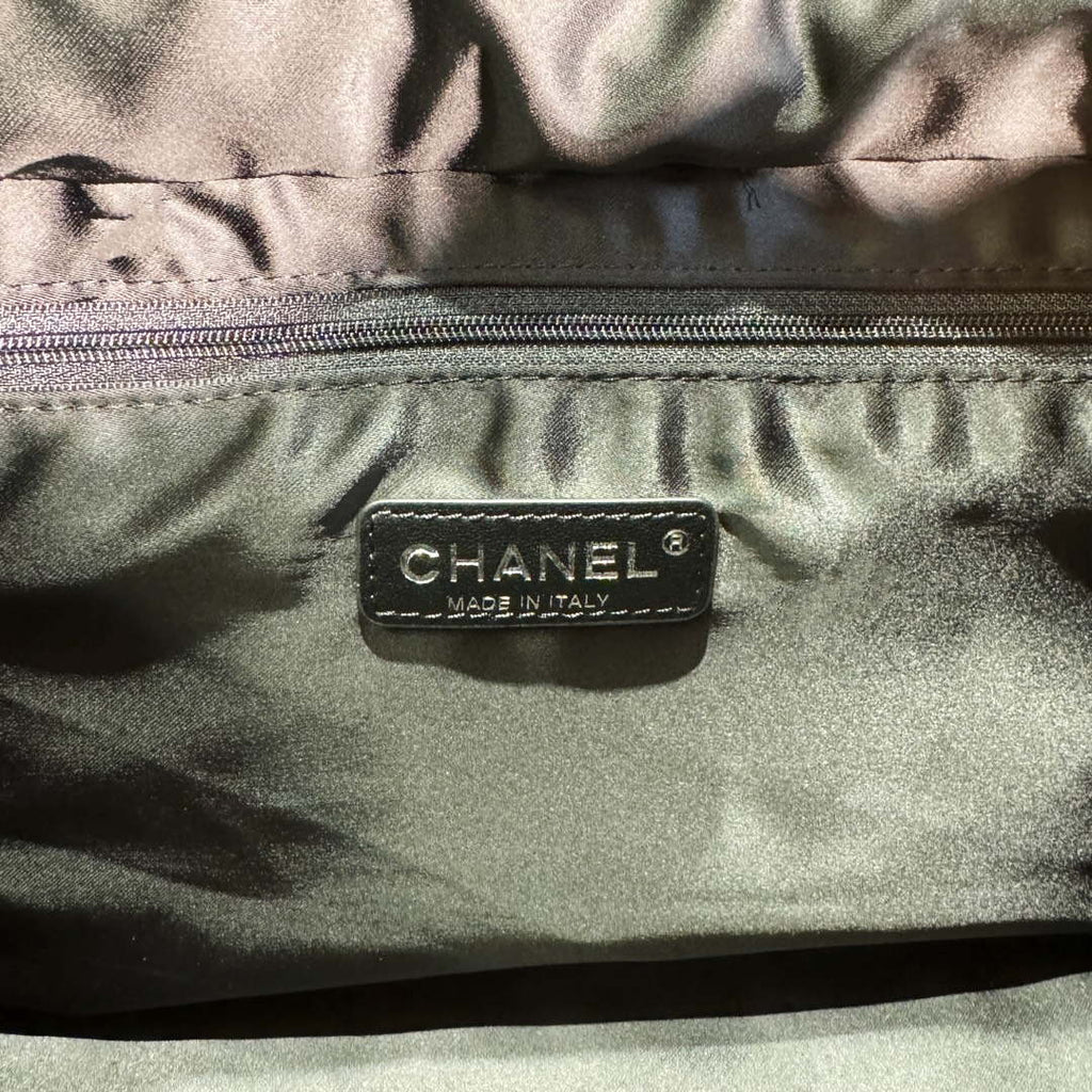 Chanel AS4364 Large Bowling Bag Nylon & Silver-Tone Metal Black