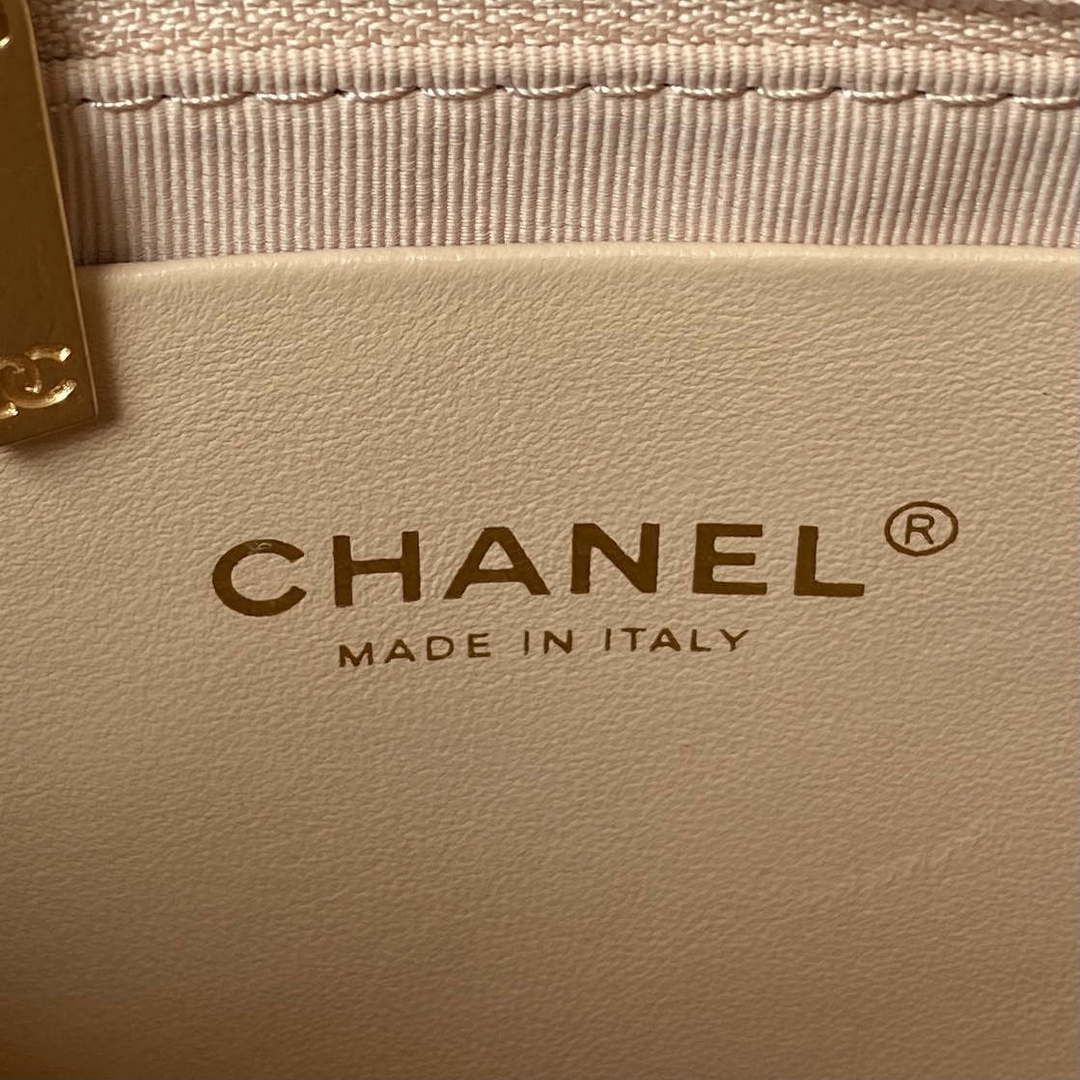Chanel AS4368 Large HOBO Bag Shiny Crumpled Lambskin & Gold-Tone Metal Apricot - Default Title - View 8