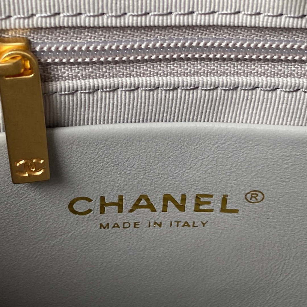 Chanel AS4368 Large HOBO Bag Shiny Crumpled Lambskin & Gold-Tone Metal Gray