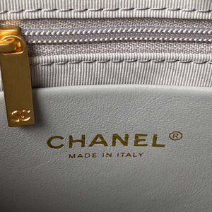 Chanel AS4368 Large HOBO Bag Shiny Crumpled Lambskin & Gold-Tone Metal Gray - Default Title - View 8