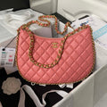 Chanel AS4368 Large HOBO Bag Shiny Crumpled Lambskin & Gold-Tone Metal Pink - Default Title - View 1