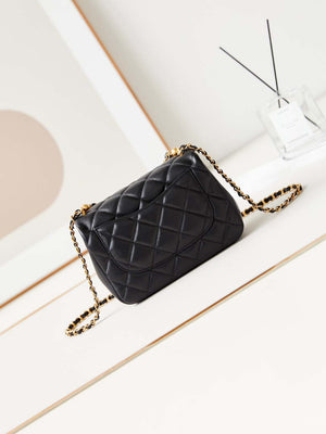 Chanel AS4384 Mini Flap Bag Pearly Lambskin  Imitation Pearls & Gold-Tone Metal Black - Default Title - View 5