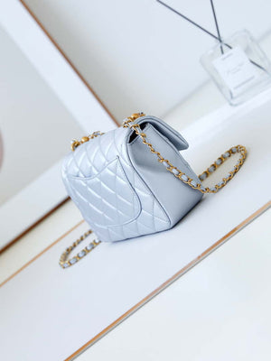 Chanel AS4384 Mini Flap Bag Pearly Lambskin Imitation Pearls & Gold-Tone Metal Blue - Default Title - View 4
