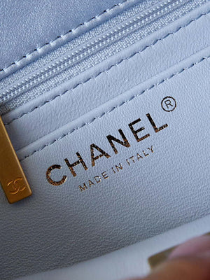 Chanel AS4384 Mini Flap Bag Pearly Lambskin Imitation Pearls & Gold-Tone Metal Blue - Default Title - View 8