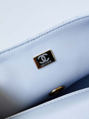 Chanel AS4384 Mini Flap Bag Pearly Lambskin Imitation Pearls & Gold-Tone Metal Blue - Default Title - View 9