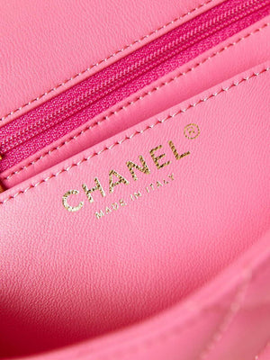 Chanel AS4384 Mini Flap Bag Pearly Lambskin Imitation Pearls & Gold-Tone Metal Hot Pink - Default Title - View 8