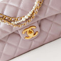 Chanel AS4384 Mini Flap Bag Pearly Lambskin Imitation Pearls & Gold-Tone Metal Pink - Default Title - View 1
