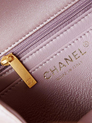 Chanel AS4384 Mini Flap Bag Pearly Lambskin Imitation Pearls & Gold-Tone Metal Pink - Default Title - View 7