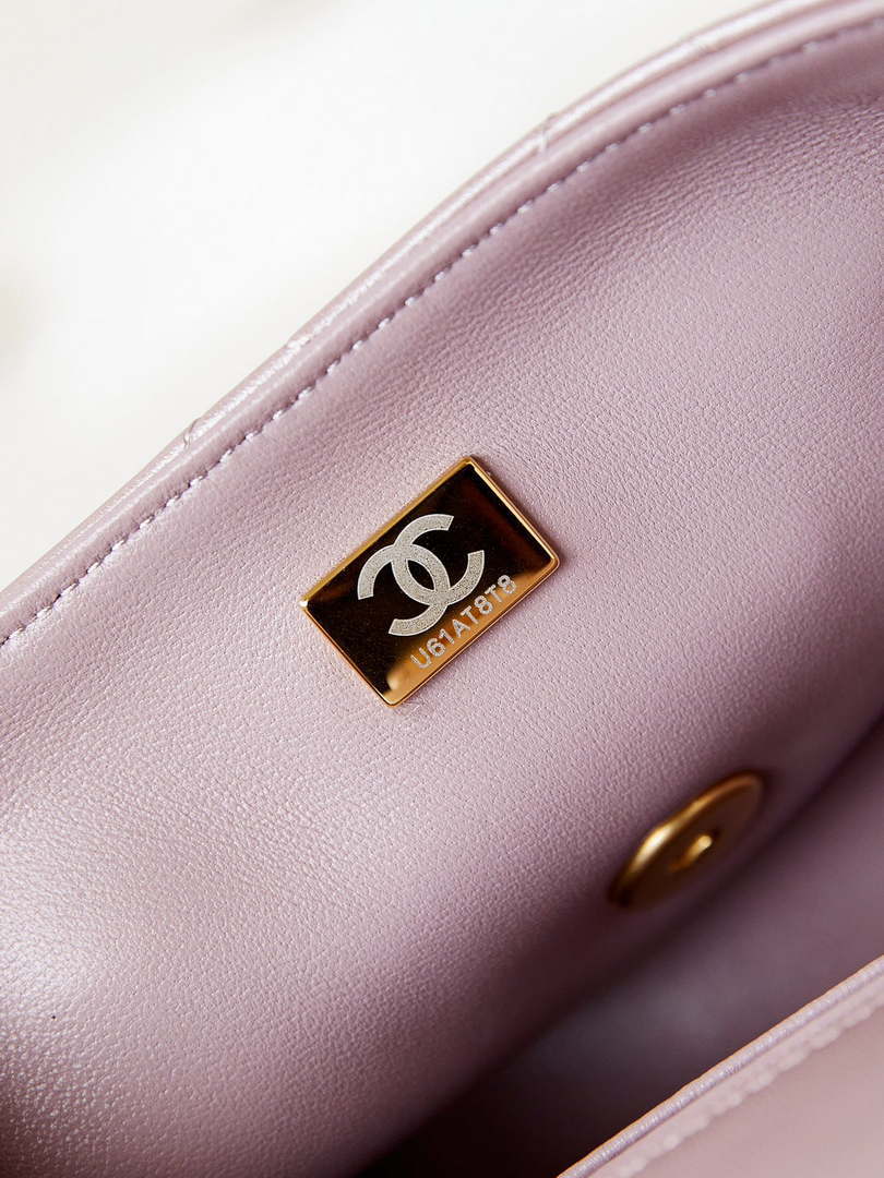 Chanel AS4384 Mini Flap Bag Pearly Lambskin Imitation Pearls & Gold-Tone Metal Pink - Default Title - View 8
