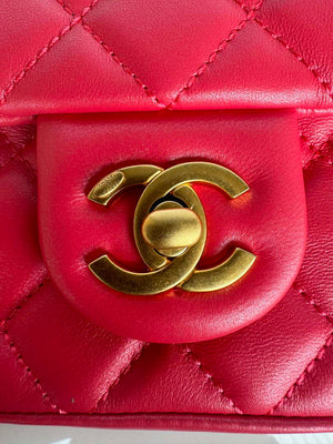 Chanel AS4384 Mini Flap Bag Pearly Lambskin Imitation Pearls & Gold-Tone Metal Red - Default Title - View 5
