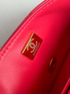 Chanel AS4384 Mini Flap Bag Pearly Lambskin Imitation Pearls & Gold-Tone Metal Red - Default Title - View 9