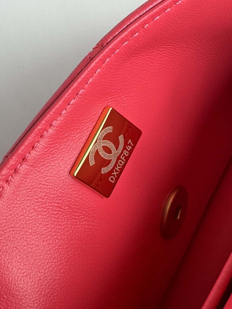 Chanel AS4384 Mini Flap Bag Pearly Lambskin Imitation Pearls & Gold-Tone Metal Red - Default Title - View 9