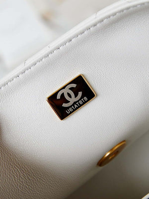 Chanel AS4384 Mini Flap Bag Pearly Lambskin Imitation Pearls & Gold-Tone Metal White - Default Title - View 9