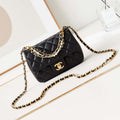 Chanel AS4385 Mini Flap Bag Pearly Lambskin Imitation Pearls & Gold-Tone Metal Black - Default Title - View 1