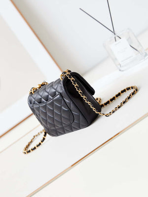 Chanel AS4385 Mini Flap Bag Pearly Lambskin Imitation Pearls & Gold-Tone Metal Black - Default Title - View 4