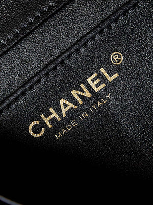Chanel AS4385 Mini Flap Bag Pearly Lambskin Imitation Pearls & Gold-Tone Metal Black - Default Title - View 9