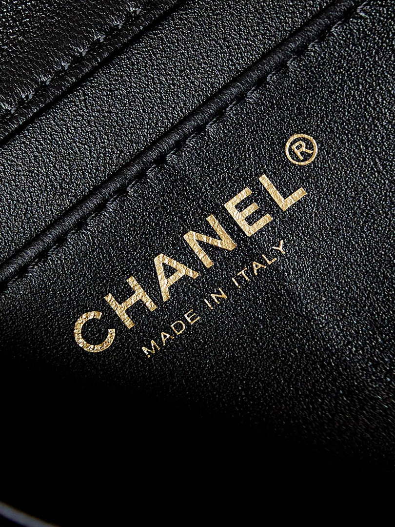 Chanel AS4385 Mini Flap Bag Pearly Lambskin Imitation Pearls & Gold-Tone Metal Black - Default Title - View 9