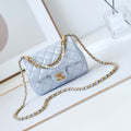 Chanel AS4385 Mini Flap Bag Pearly Lambskin Imitation Pearls & Gold-Tone Metal Blue - Default Title - View 1