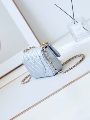 Chanel AS4385 Mini Flap Bag Pearly Lambskin Imitation Pearls & Gold-Tone Metal Blue - Default Title - View 6