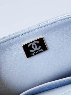 Chanel AS4385 Mini Flap Bag Pearly Lambskin Imitation Pearls & Gold-Tone Metal Blue - Default Title - View 10