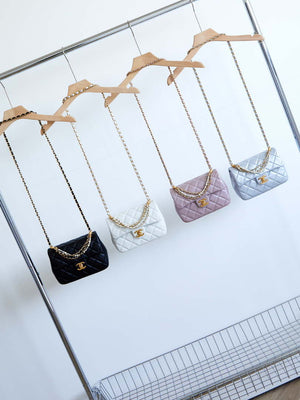 Chanel AS4385 Mini Flap Bag Pearly Lambskin Imitation Pearls & Gold-Tone Metal Black - Default Title - View 2