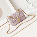 Chanel AS4385 Mini Flap Bag Pearly Lambskin Imitation Pearls & Gold-Tone Metal Pink - Default Title - View 1