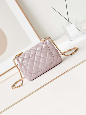 Chanel AS4385 Mini Flap Bag Pearly Lambskin Imitation Pearls & Gold-Tone Metal Pink - Default Title - View 5
