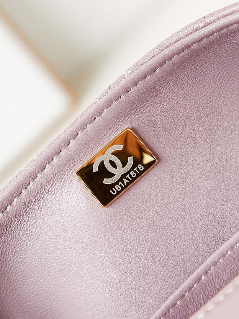 Chanel AS4385 Mini Flap Bag Pearly Lambskin Imitation Pearls & Gold-Tone Metal Pink