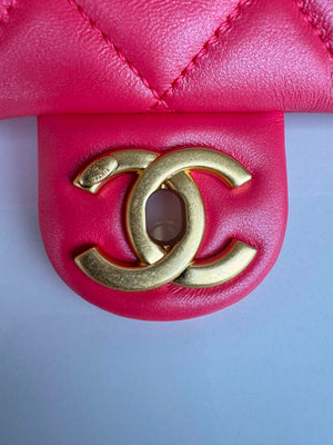 Chanel AS4385 Mini Flap Bag Pearly Lambskin Imitation Pearls & Gold-Tone Metal Red - Default Title - View 5