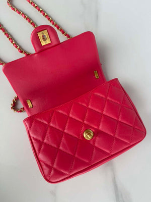 Chanel AS4385 Mini Flap Bag Pearly Lambskin Imitation Pearls & Gold-Tone Metal Red - Default Title - View 7