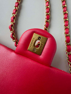 Chanel AS4385 Mini Flap Bag Pearly Lambskin Imitation Pearls & Gold-Tone Metal Red - Default Title - View 8