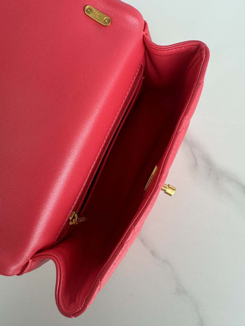 Chanel AS4385 Mini Flap Bag Pearly Lambskin Imitation Pearls & Gold-Tone Metal Red - Default Title - View 9