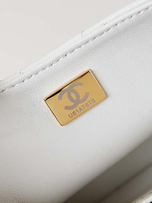 Chanel AS4385 Mini Flap Bag Pearly Lambskin Imitation Pearls & Gold-Tone Metal White - Default Title - View 9
