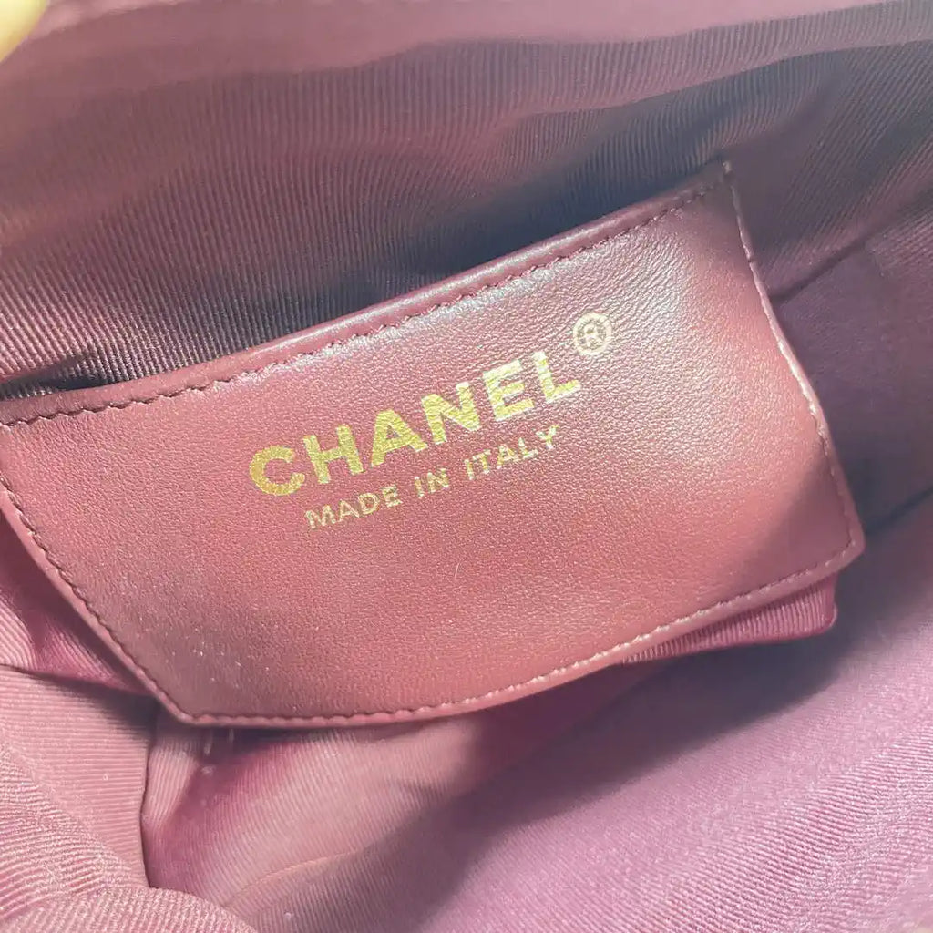 Chanel AS4386 Clutch with chain Grained Shiny Calfskin Wine Red